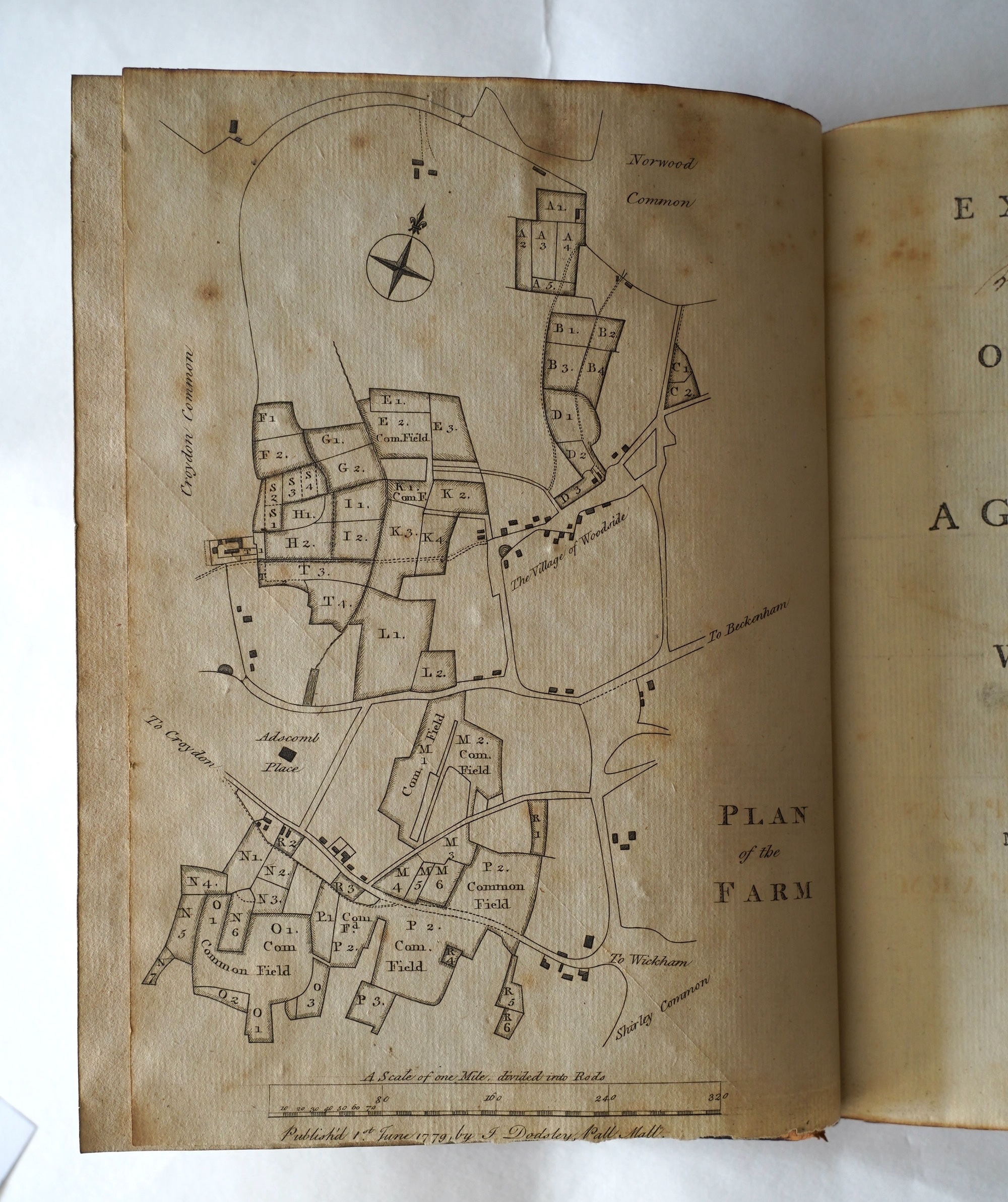 Marshall, William - Experiments and Observations concerning Agriculture and the Weather. a plan and engraved plate; contemp. gilt calf, red and green spine labels, 4to. 1779